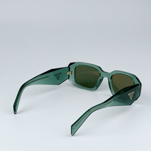 Prada PR17WS 11R10E  BRAND NEW Sunglasses Transparent Sage Green Mirror Unisex - Picture 5 of 11